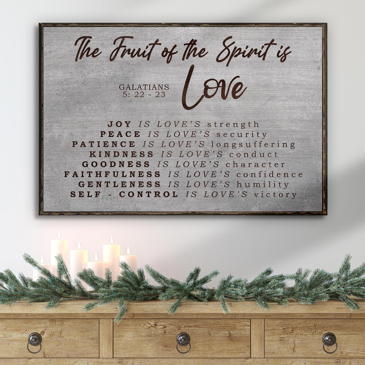 Galatians 5:22-23 Fruit Of The Spirit Sign II Style 1 - Image by Tailored Canvases