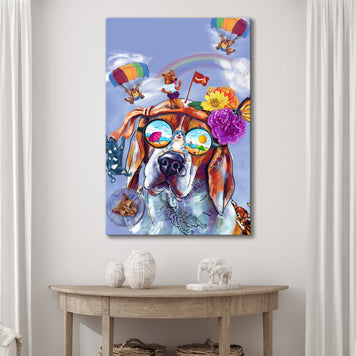 Unique Colorful Dog Portrait Canvas Wall Art