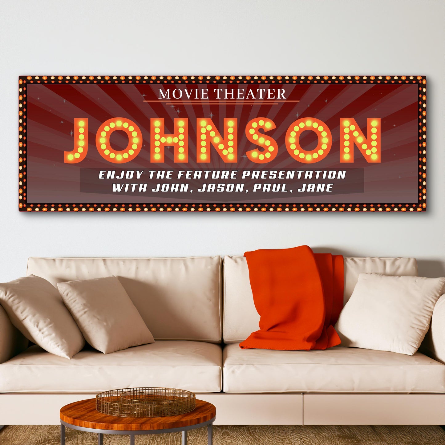 Family Movie Theater Sign Style 1 - Image by Tailored Canvases