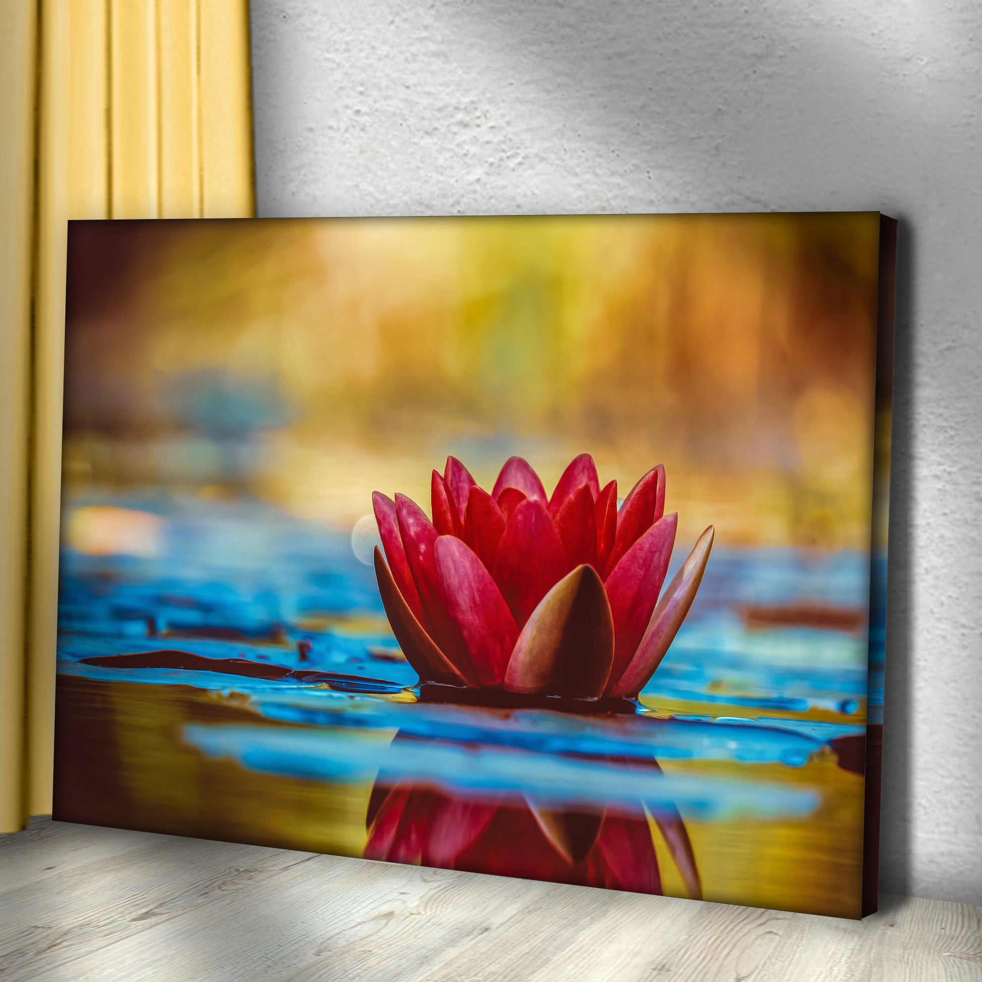 Growing Red Lotus Canvas Wall Art Style 1 - Image by Tailored Canvases