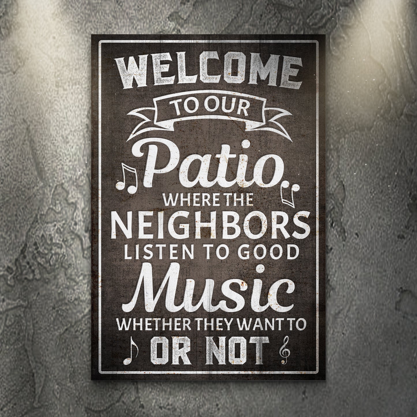 Welcome To Our Patio Sign II Style 1 - Image by Tailored Canvases