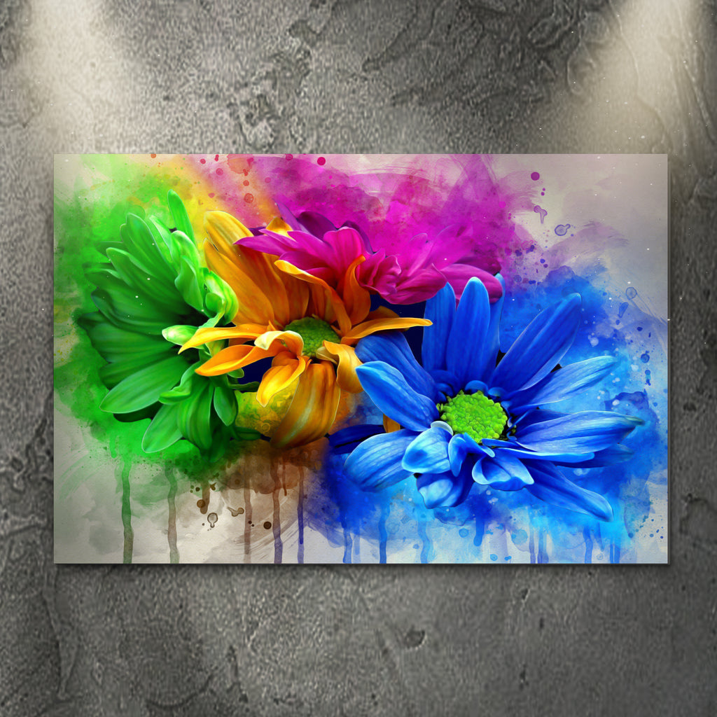 Watercolor Daisies Canvas Wall Art by Tailored Canvases