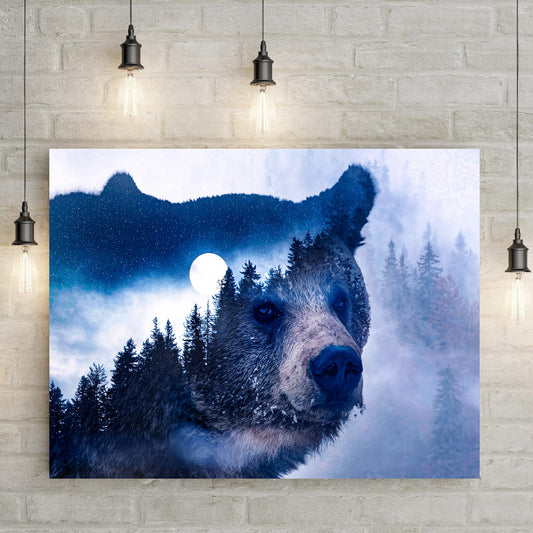 Animals Forest Bear Illustration Canvas Wall Art II - Image by Tailored Canvases