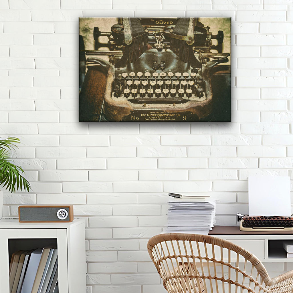 Decor Elements Typewriter Oliver Canvas Wall Art by Tailored Canvases