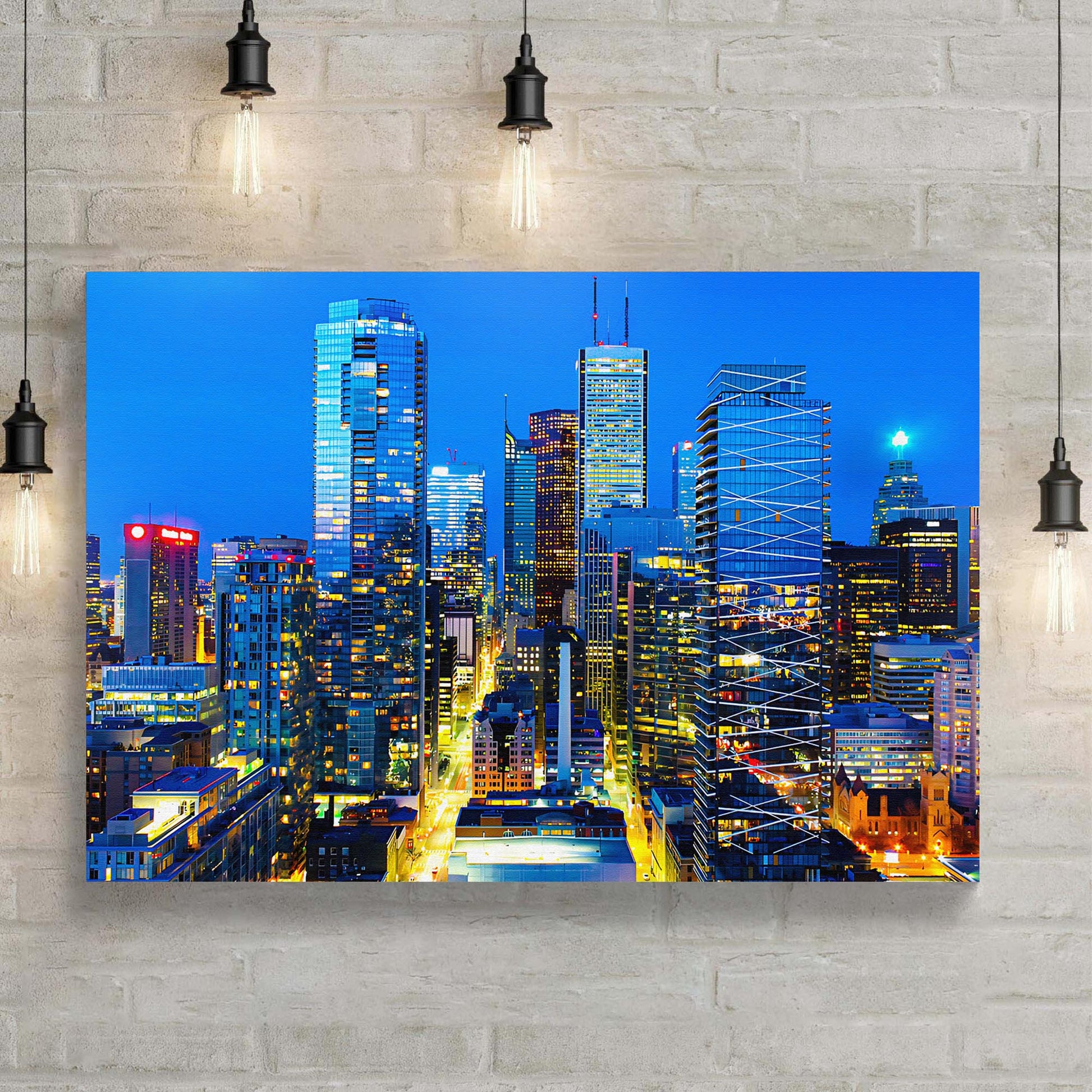 Skyscraper Vibrant Toronto Canvas Wall Art Style 1 - Image by Tailored Canvases
