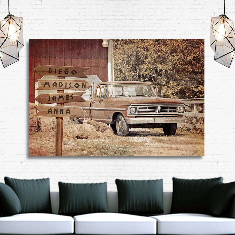 Vintage Truck Name Sign Style 1 - Image by Tailored Canvases