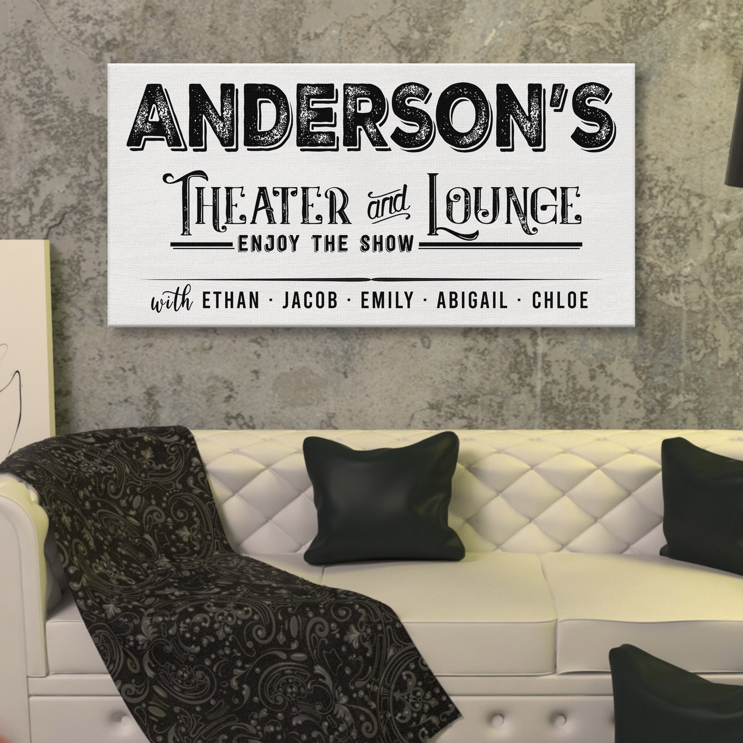 Family Theatre and Lounge Sign Style 1 - Image by Tailored Canvases