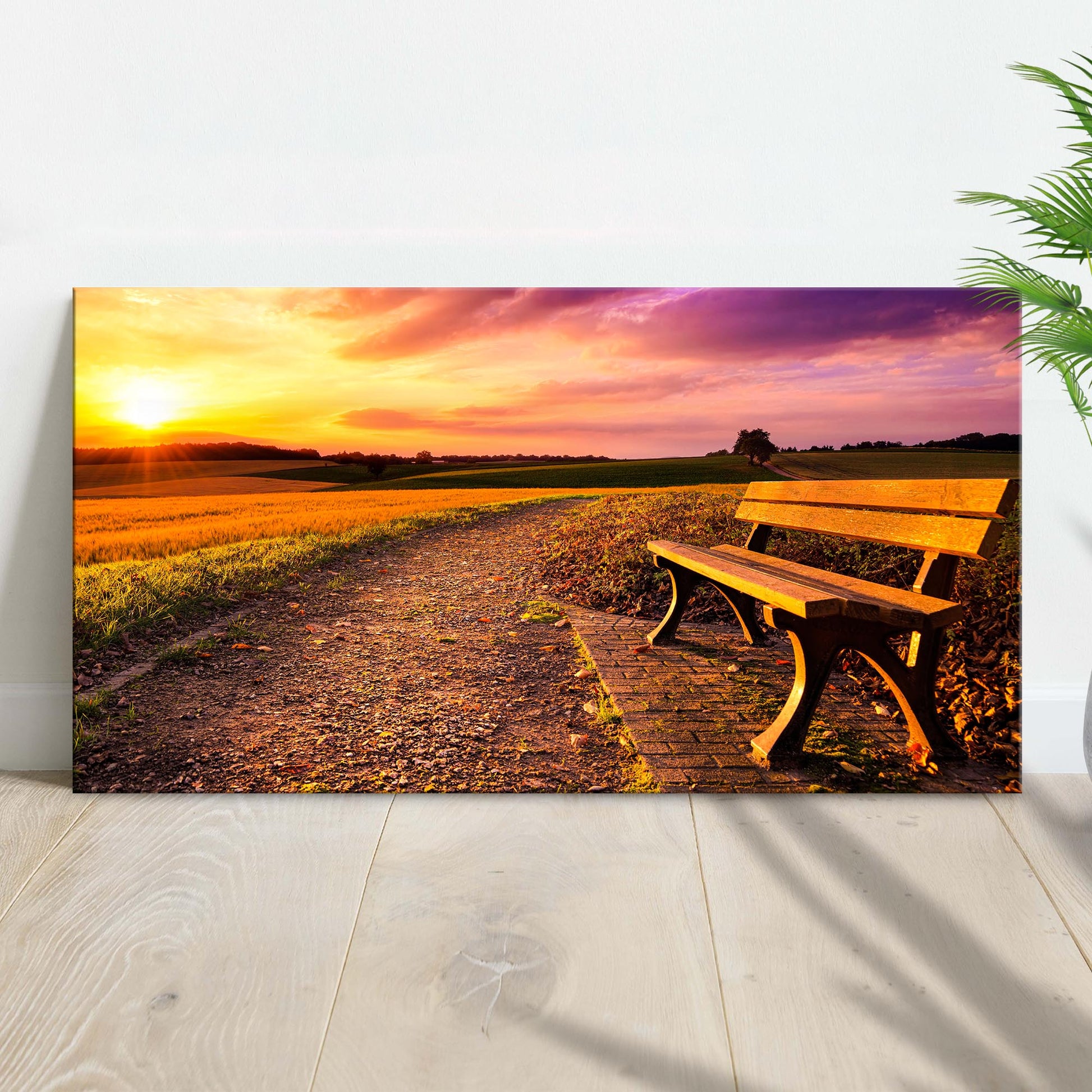 Idyllic Sunset Field Canvas Wall Art - Image by Tailored Canvases