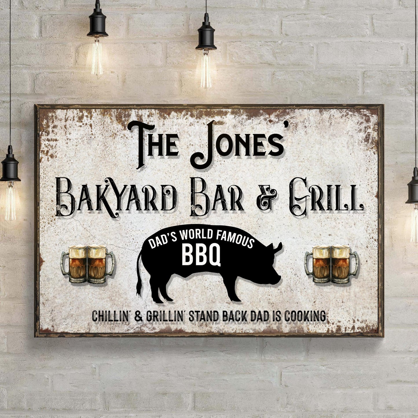 Backyard Bar & Grill Sign VI | Customizable Canvas - Image by Tailored Canvases