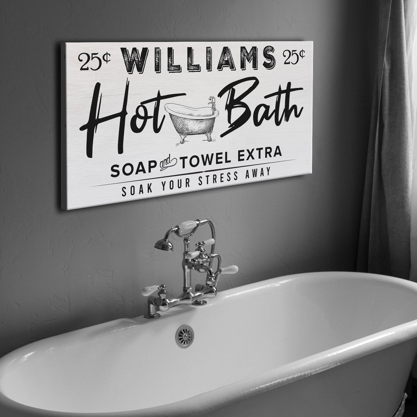 Family Hot Bath Sign Style 1 - Image by Tailored Canvases
