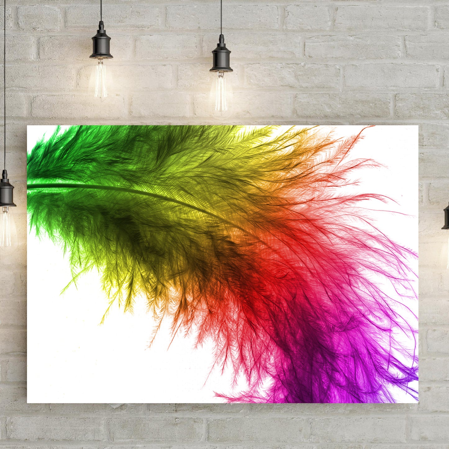 Decor Elements Feather Prismatic Canvas Wall Art Style 1 - Image by Tailored Canvases