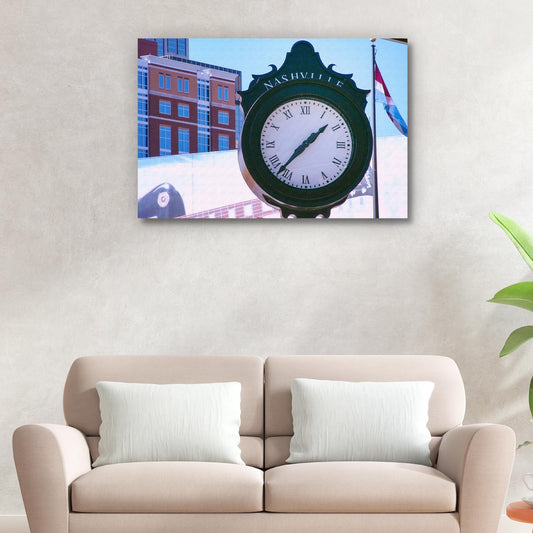 Decor Elements Clock Nashville Street Canvas Wall Art - Image by Tailored Canvases