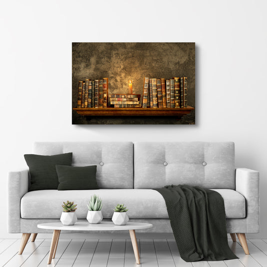 Decor Elements Books Vintage Collection Canvas Wall Art Style 2 - Image by Tailored Canvases