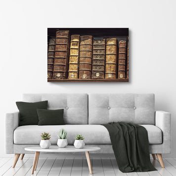 Decor Elements Books Spine Canvas Wall Art