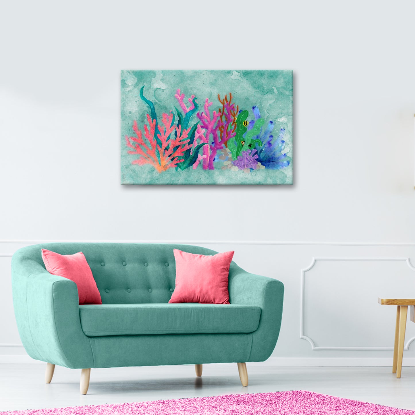 Decor Elements Corals Watercolor Canvas Wall Art - Image by Tailored Canvases