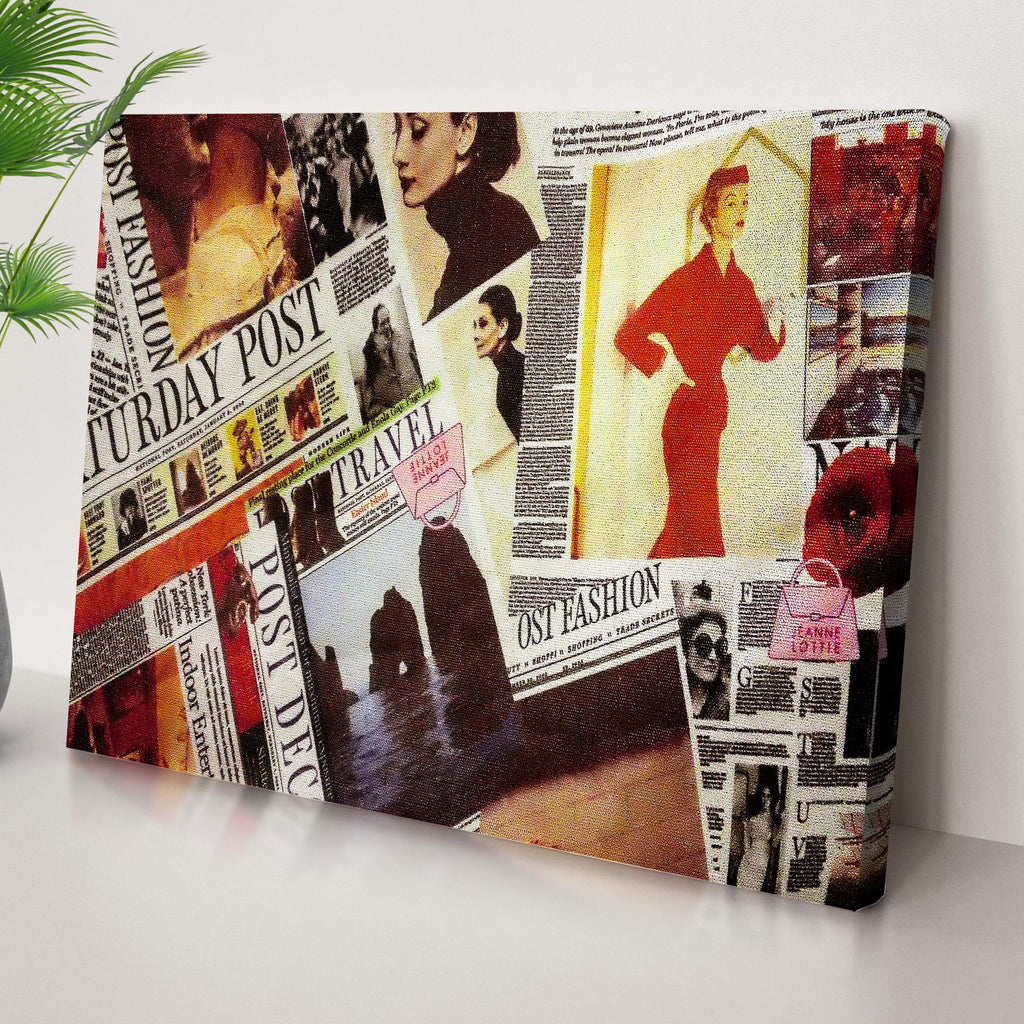 Decor Elements Magazine Pages Vintage Fashion Canvas Wall Art by Tailored Canvases