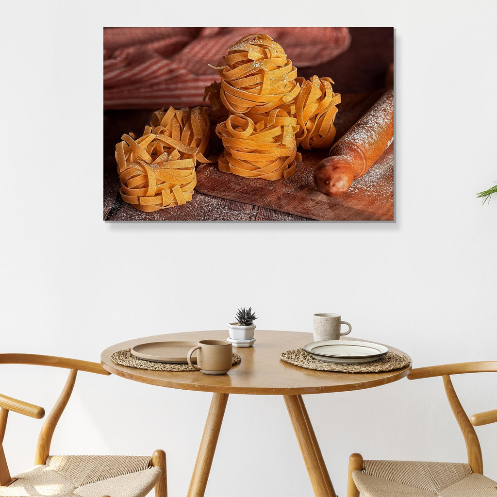Food Pasta Tagliatelle Canvas Wall Art by Tailored Canvases