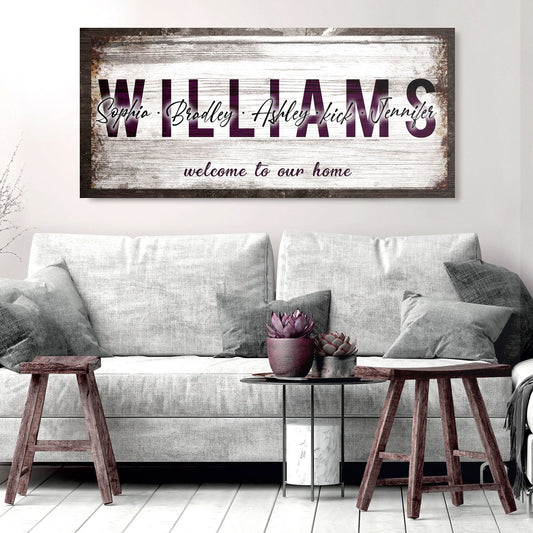 Family Welcome Sign Style 3 - Image by Tailored Canvases