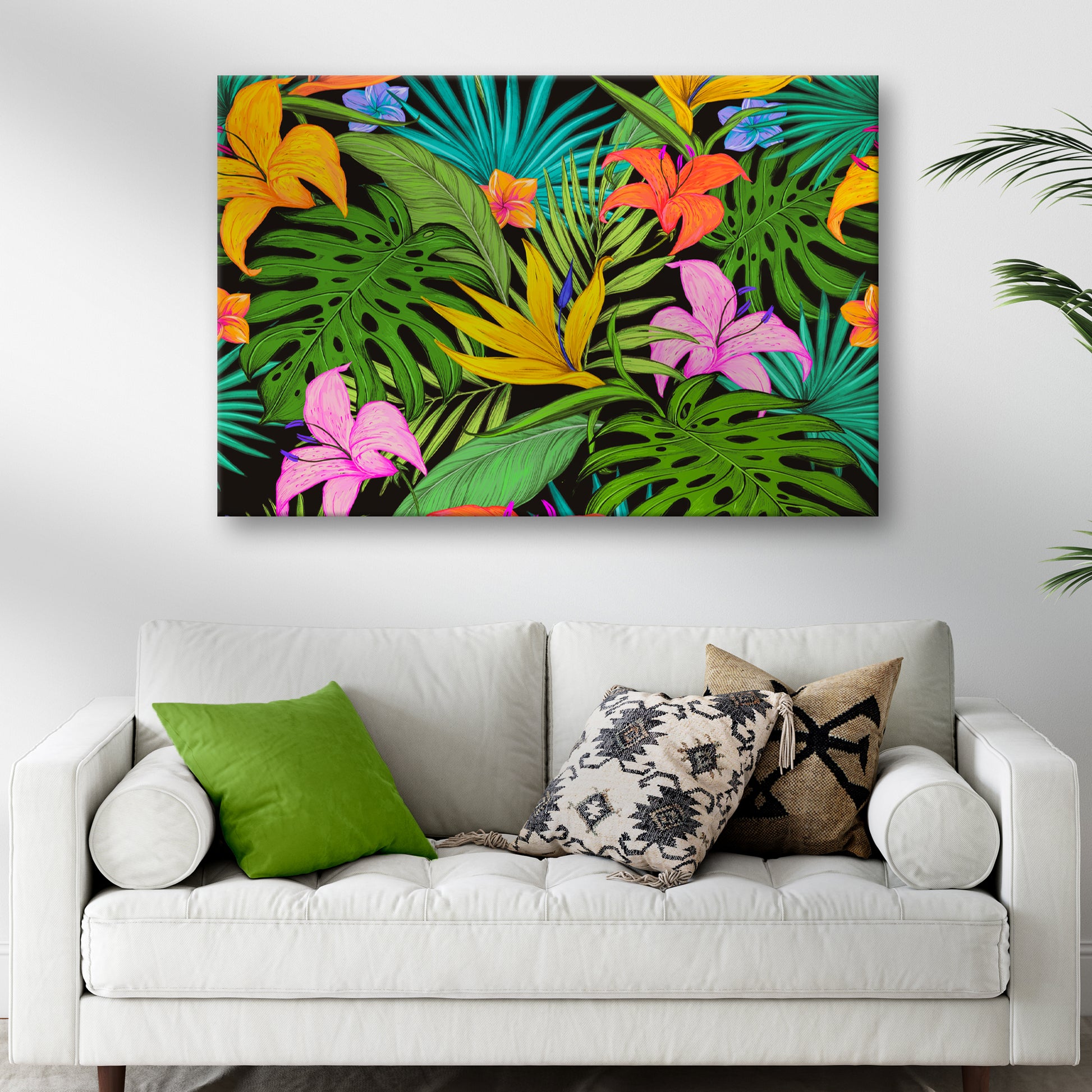 Colorful Tropical Plants Canvas Wall Art - Image by Tailored Canvases