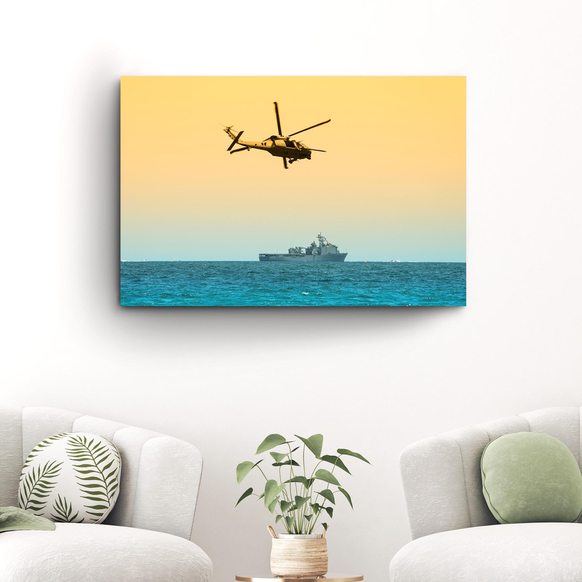 Helicopter Sailboat Canvas Wall Art  - Image by Tailored Canvases