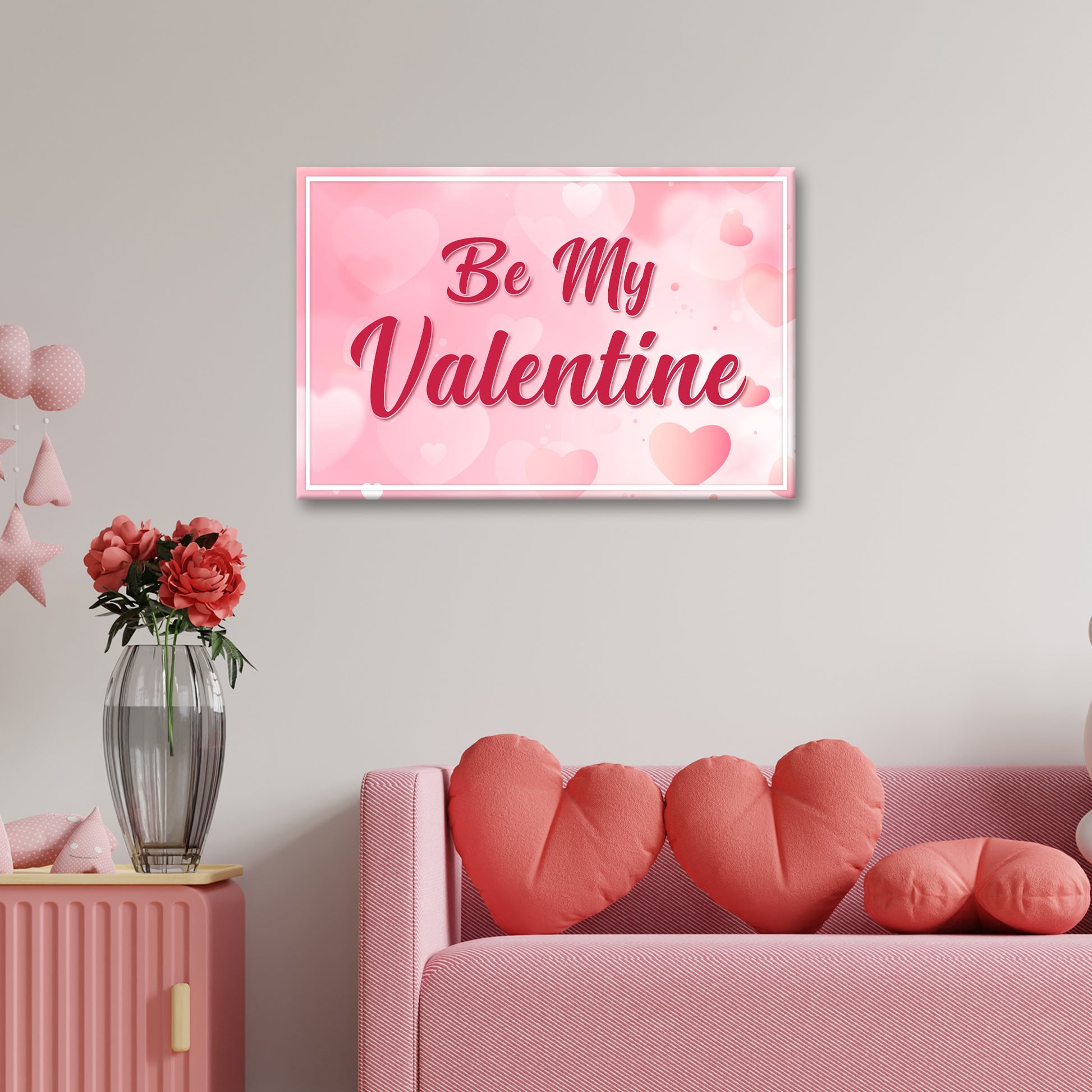 Bokeh Hearts Valentine Sign - Image by Tailored Canvases