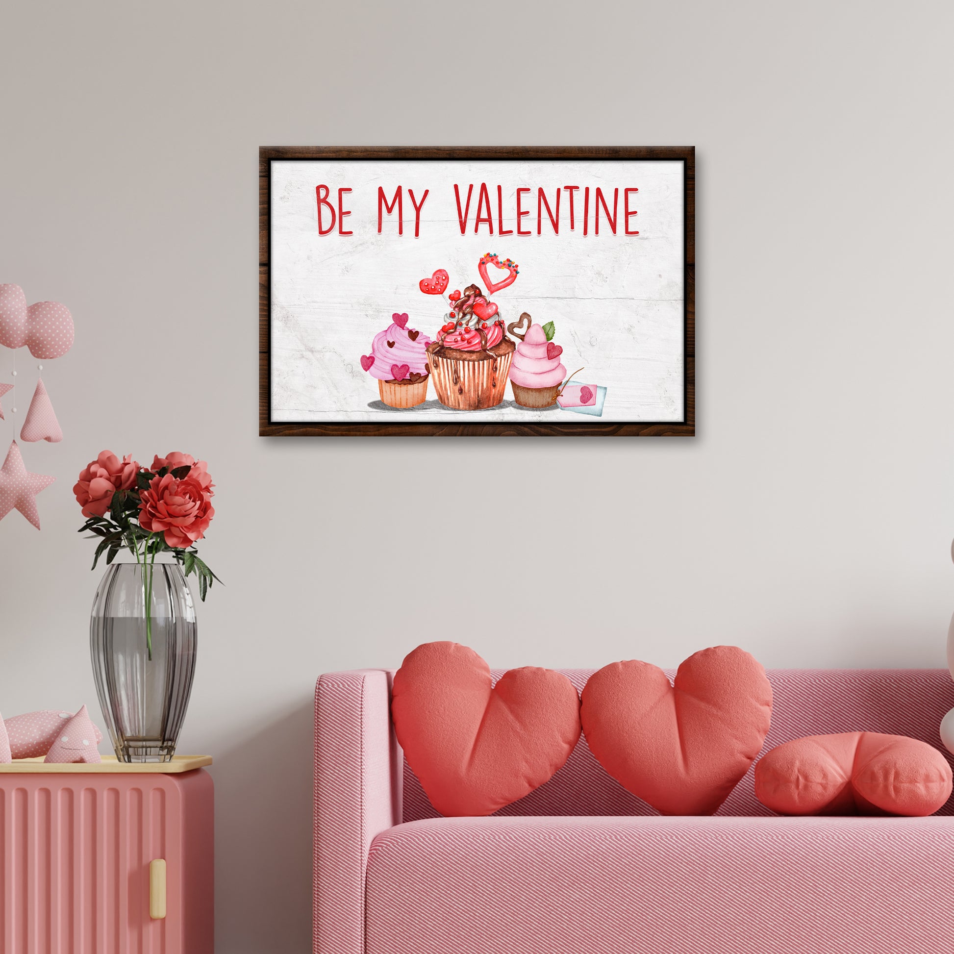 Be My Valentine Cupcake Sign - Image by Tailored Canvases