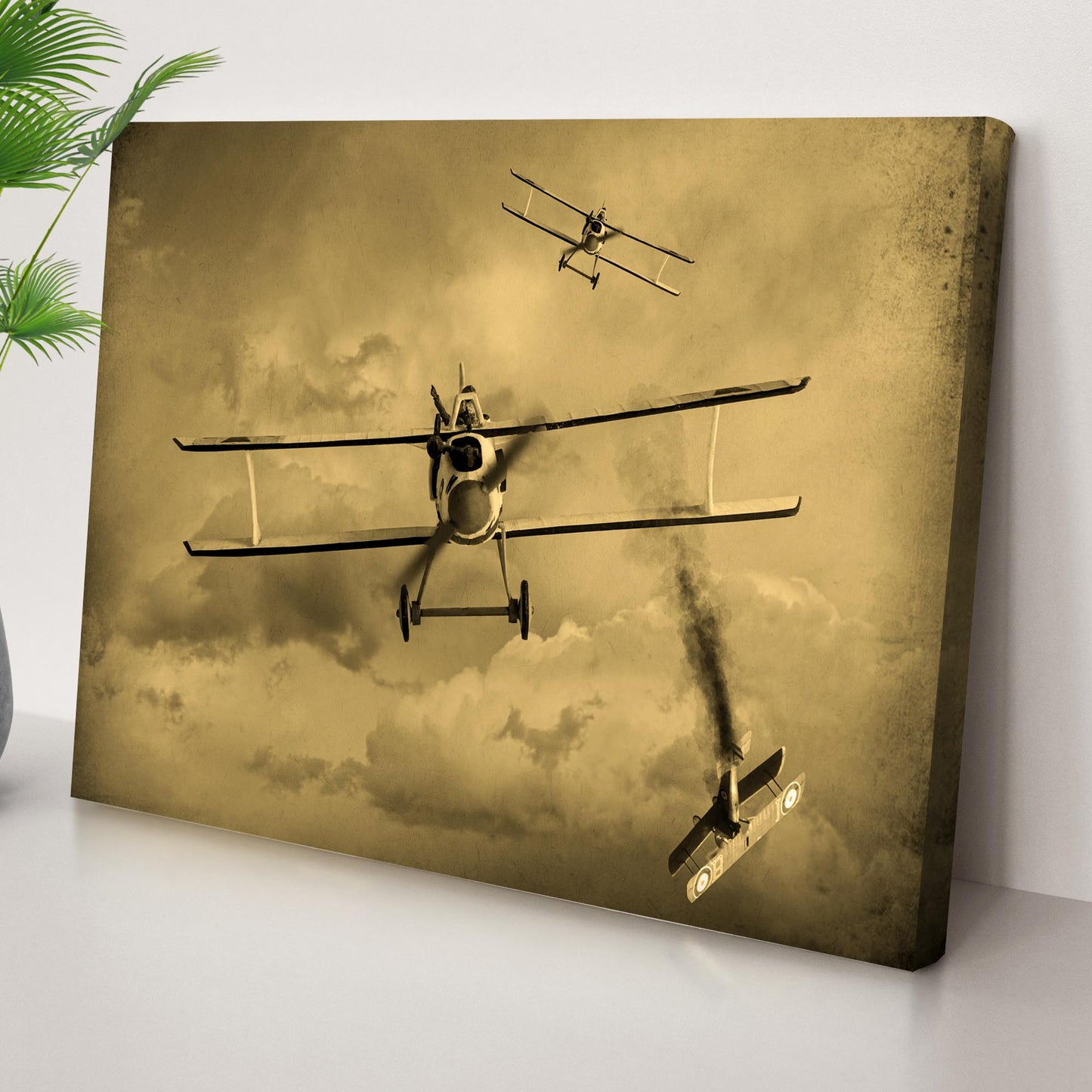 Fighter Plane War Aviation Canvas Wall Art Style 2 - Image by Tailored Canvases