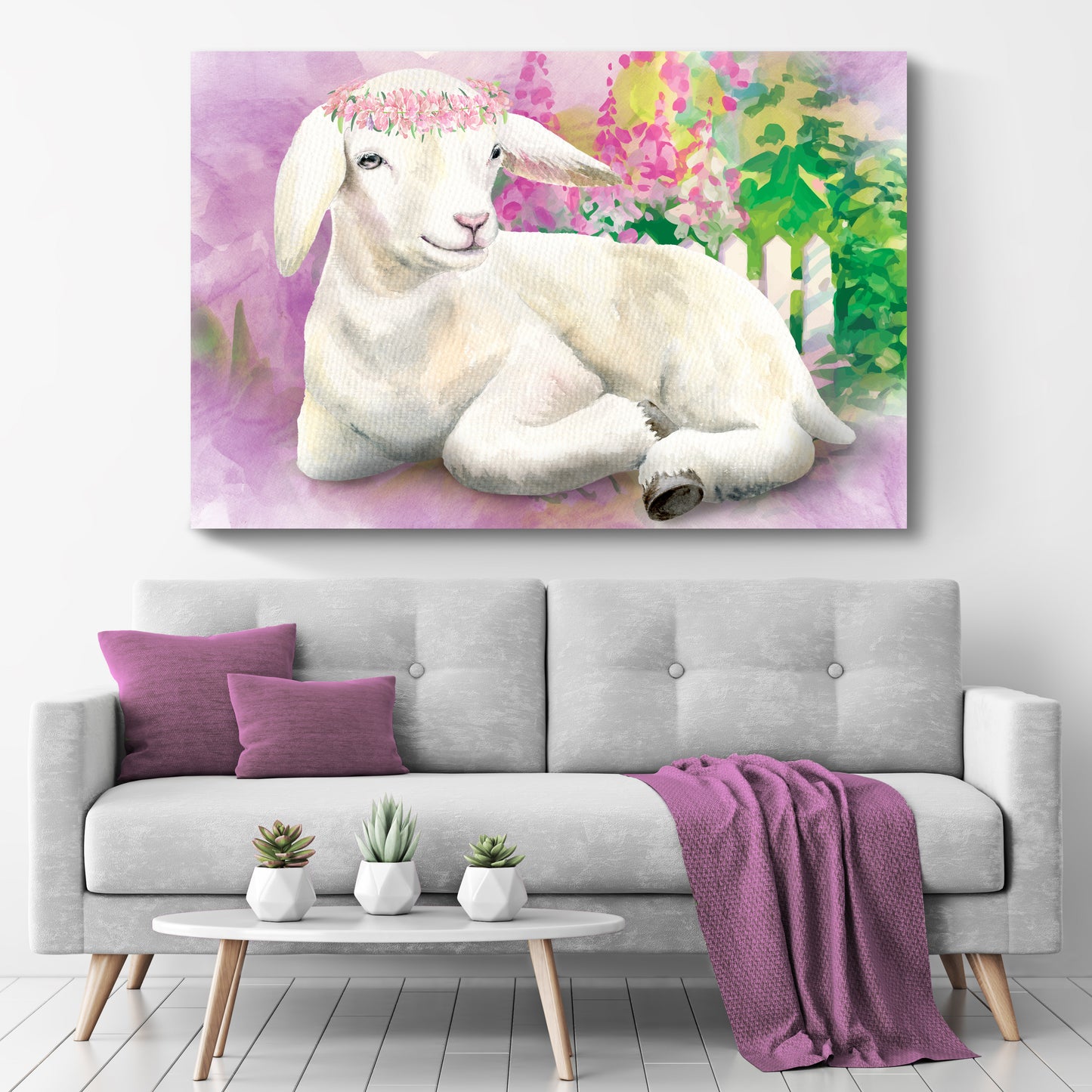 Sitting Pretty Baby Goat Canvas Wall Art Style 2 - Image by Tailored Canvases