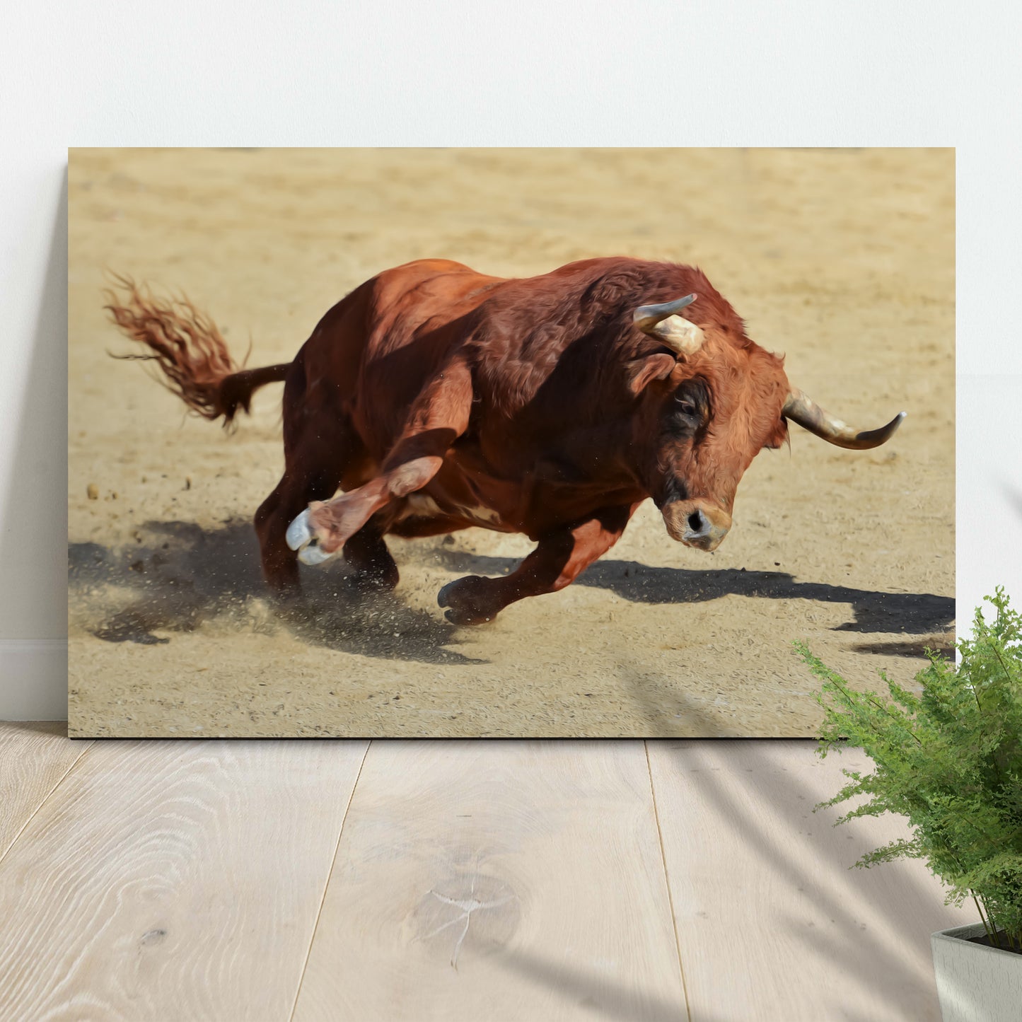 Running Wild Bull Canvas Wall Art Style 1 - Image by Tailored Canvases