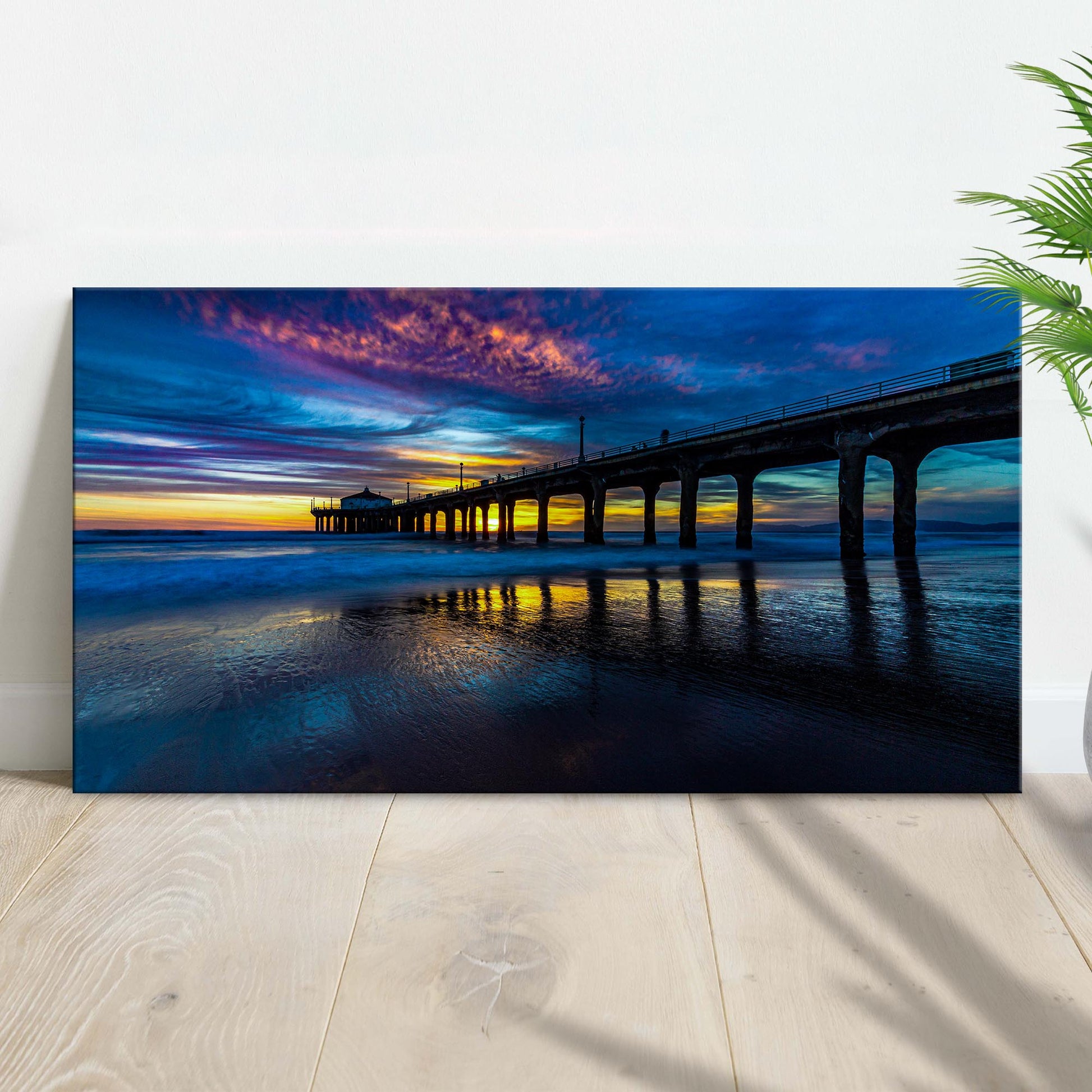 Sunset Beach Pier Canvas Wall Art - Image by Tailored Canvases