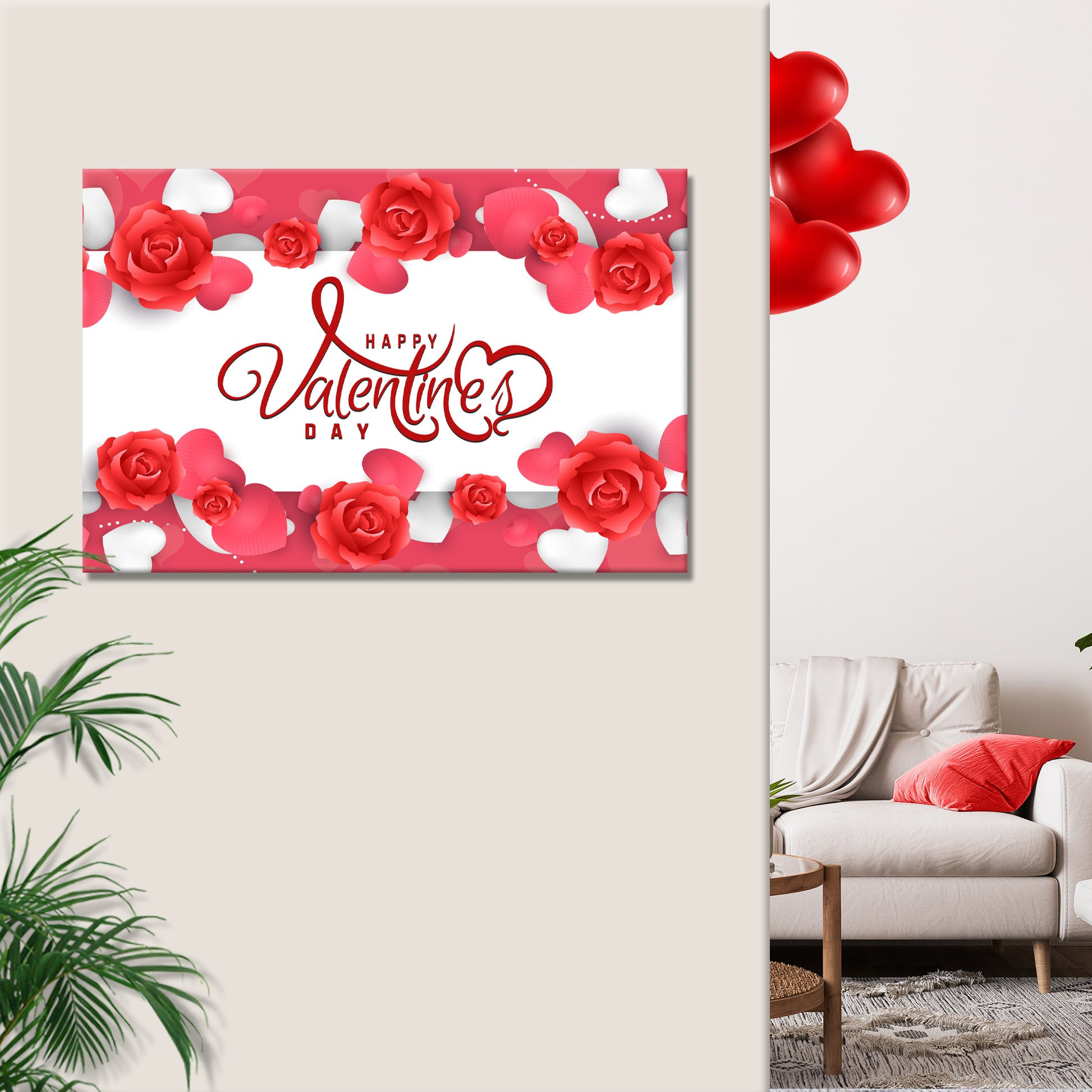 Valentine Greeting Hearts Sign Style 1 - Image by Tailored Canvases