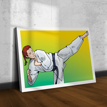 Taekwondo High Kick Canvas Wall Art