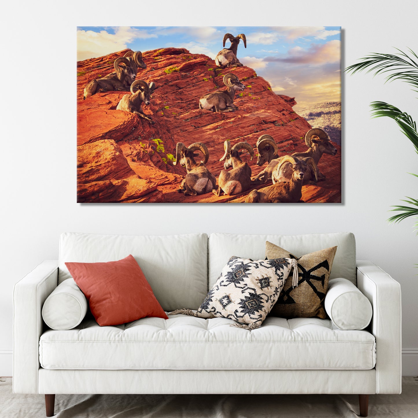 Big Horn Sheep Landscape Canvas Wall Art - Image by Tailored Canvases