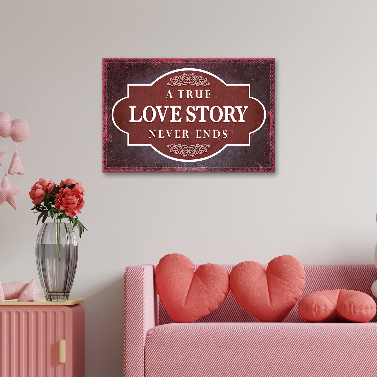 Valentine True Love Story Sign - Image by Tailored Canvases