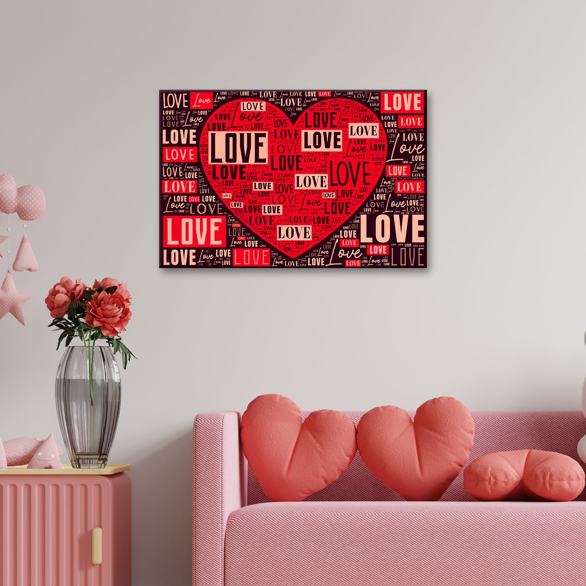 Valentine Collage Love Typography Sign - Image by Tailored Canvases