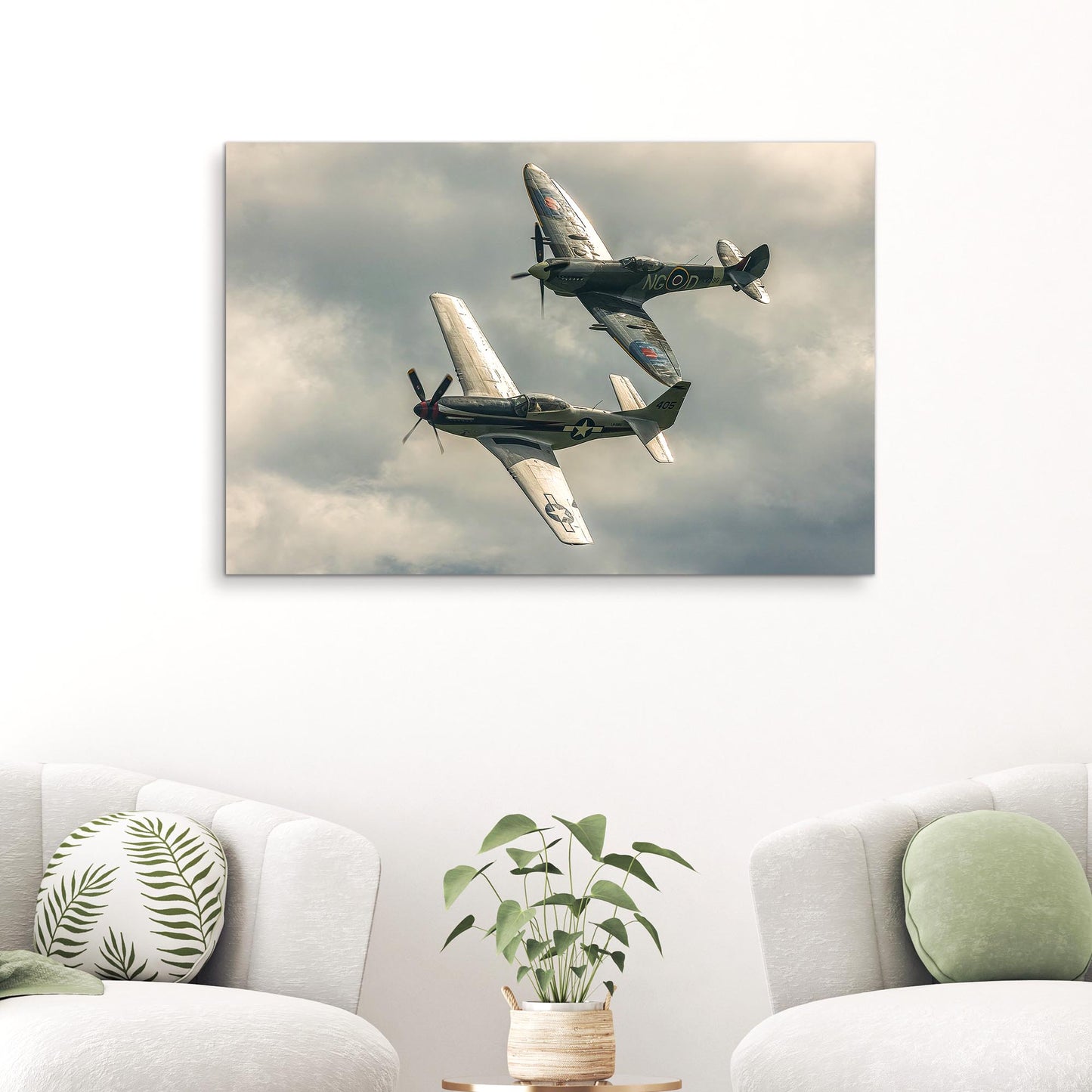 Fighter Plane P-51 Mustang Canvas Wall Art - Image by Tailored Canvases