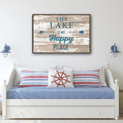 The Lake Is My Happy Place Sign III - Image by Tailored Canvases
