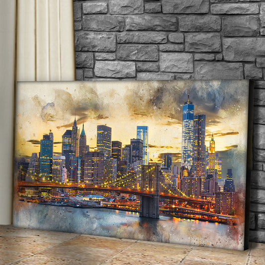 New York City Night View Canvas Wall Art - Image by Tailored Canvases