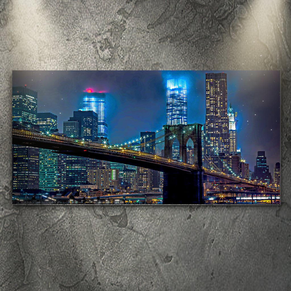 Brooklyn Bridge Night View Canvas Wall Art by Tailored Canvases