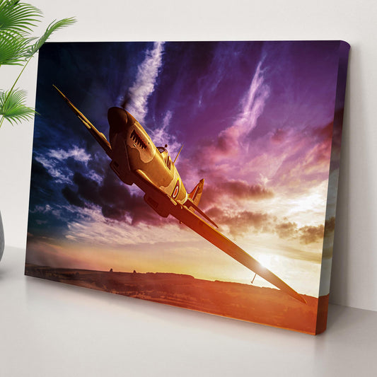 Fighter Plane Spitfire Canvas Wall Art Style 2 - Image by Tailored Canvases