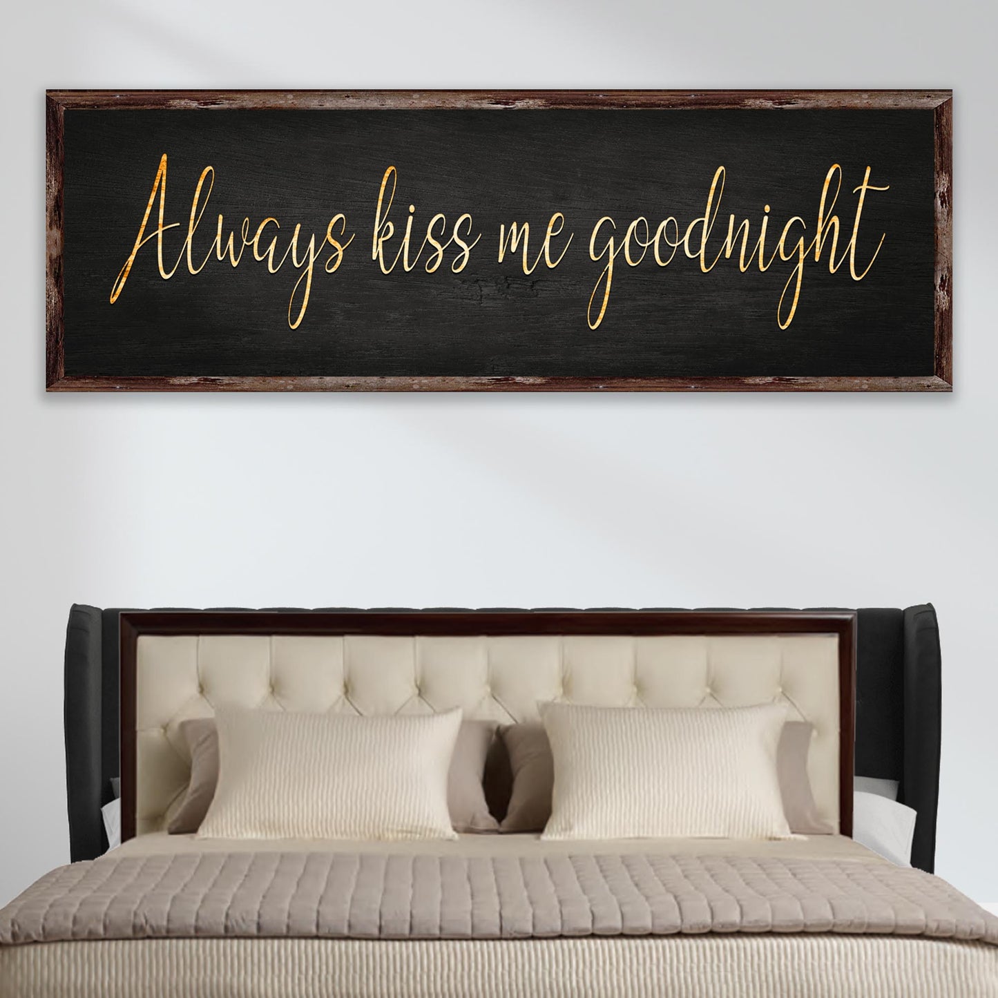 Always Kiss Me Goodnight Sign V - Image by Tailored Canvases