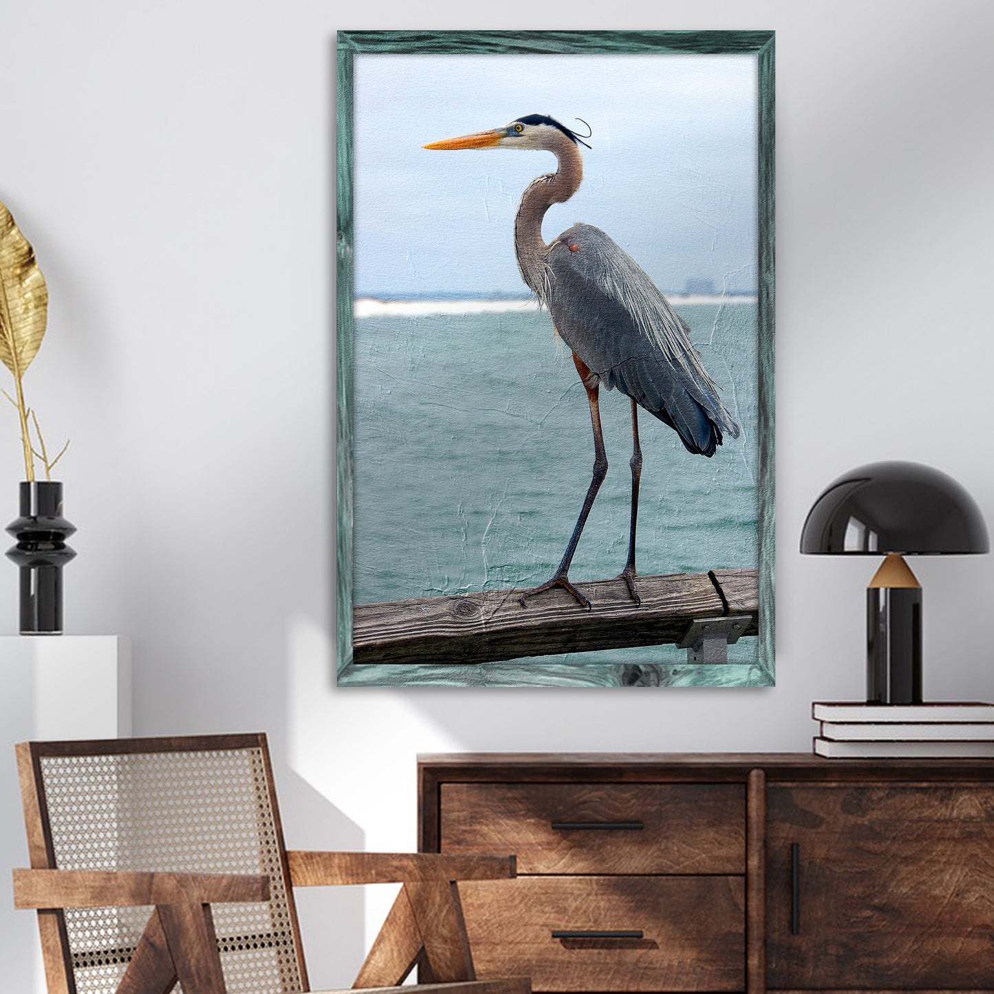 Great Heron Portrait Canvas Wall Art II  - Image by Tailored Canvases