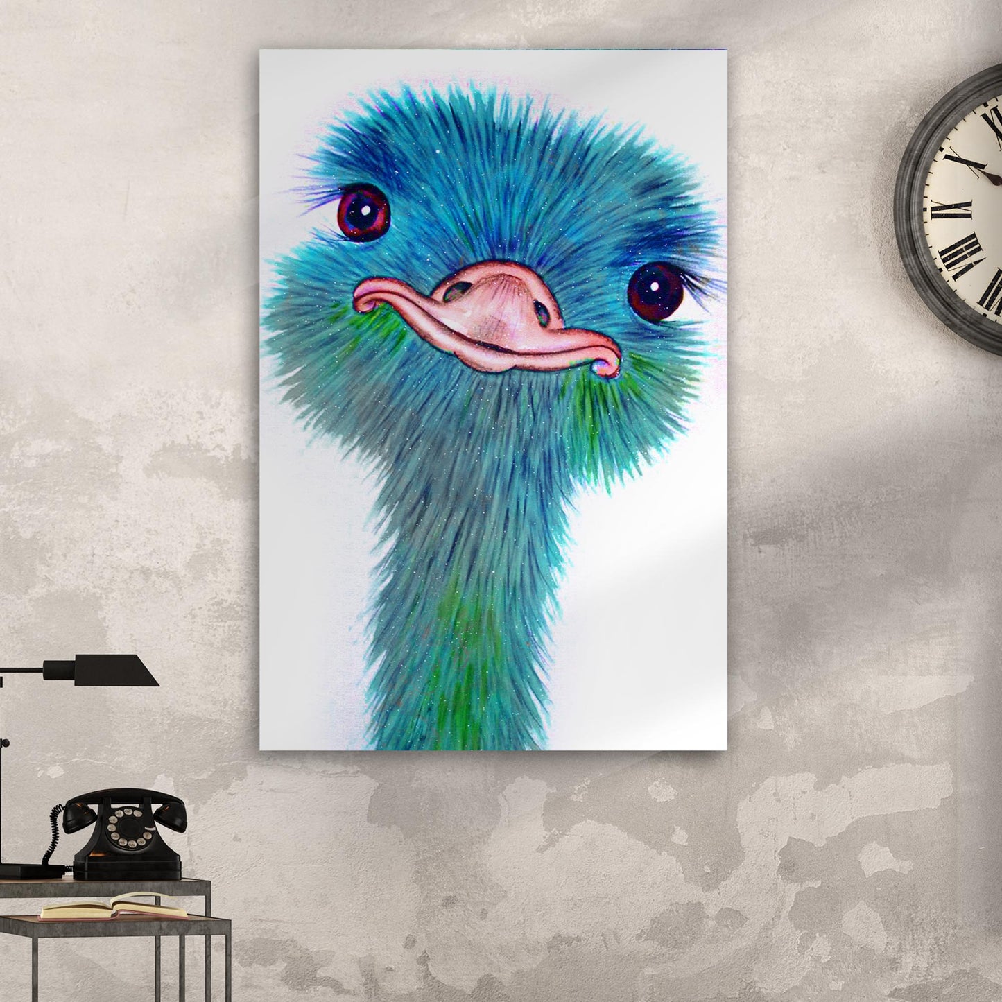 Watercolor Ostrich Canvas Wall Art Style 1 - Image by Tailored Canvases