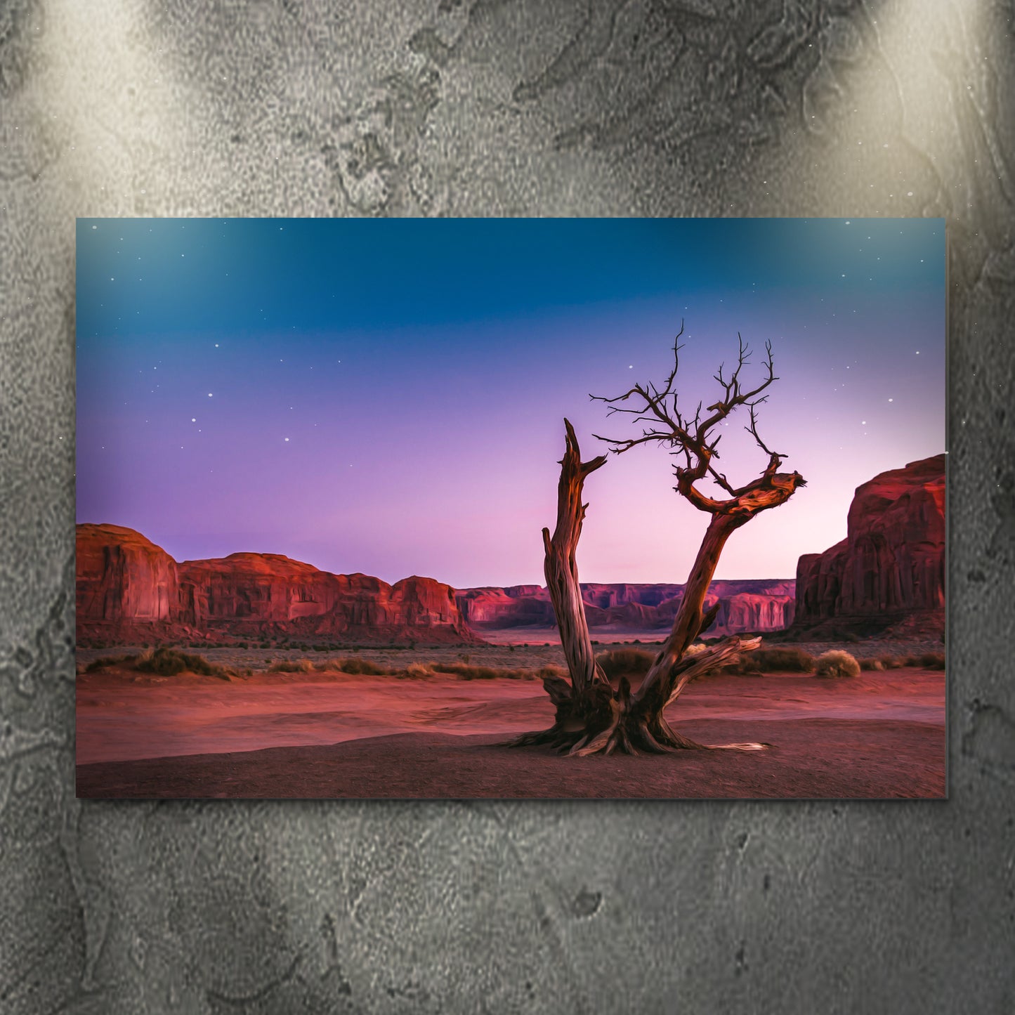Desert Dead Tree On Dusk Night Canvas Wall Art - Image by Tailored Canvases