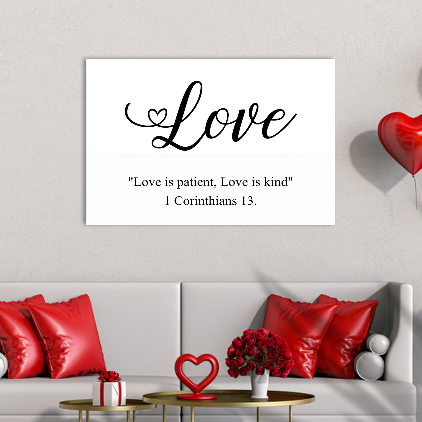 Valentine Black And White Love Sign - Image by Tailored Canvases