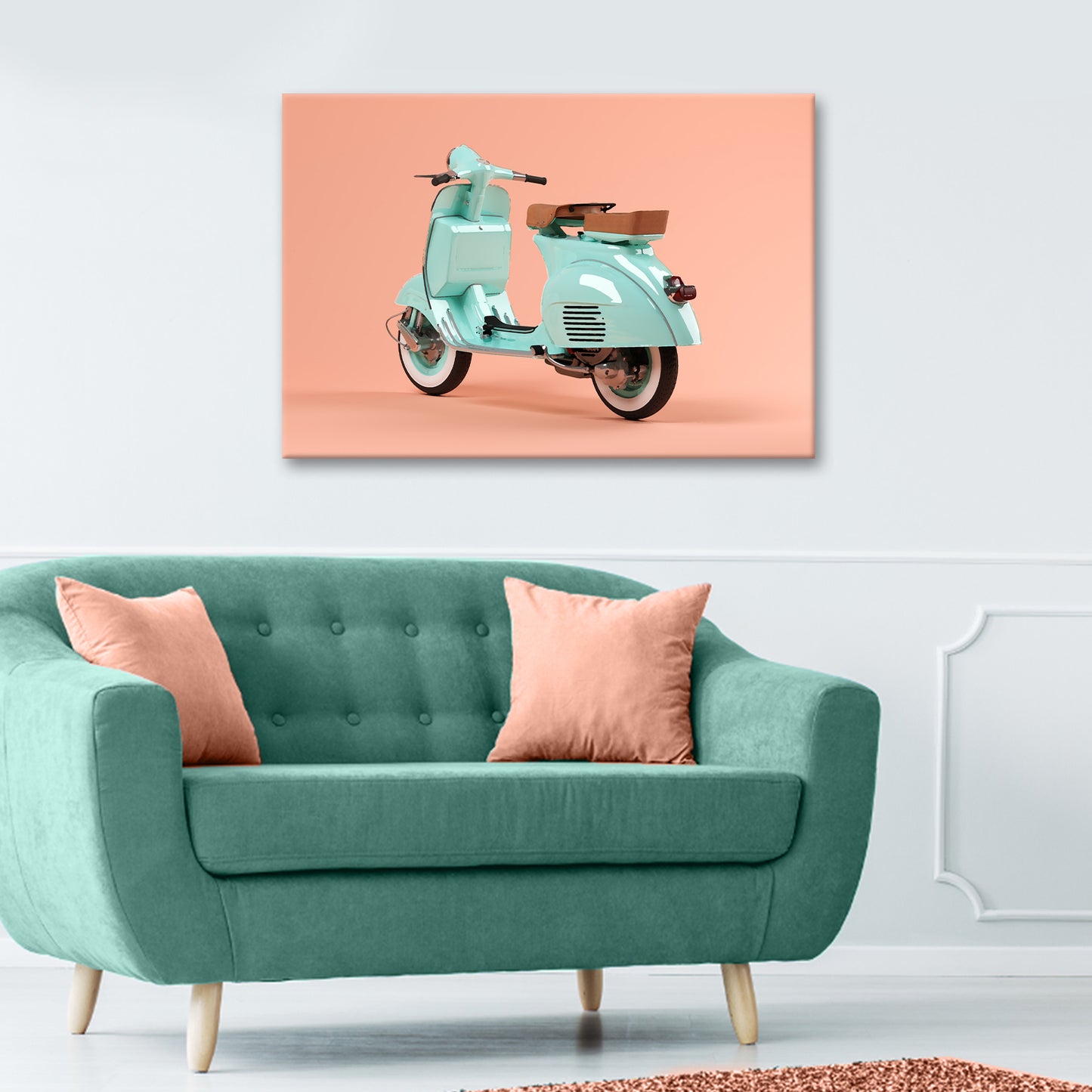 Scooter Motorcycle Rare Vespa Canvas Wall Art - Image by Tailored Canvases