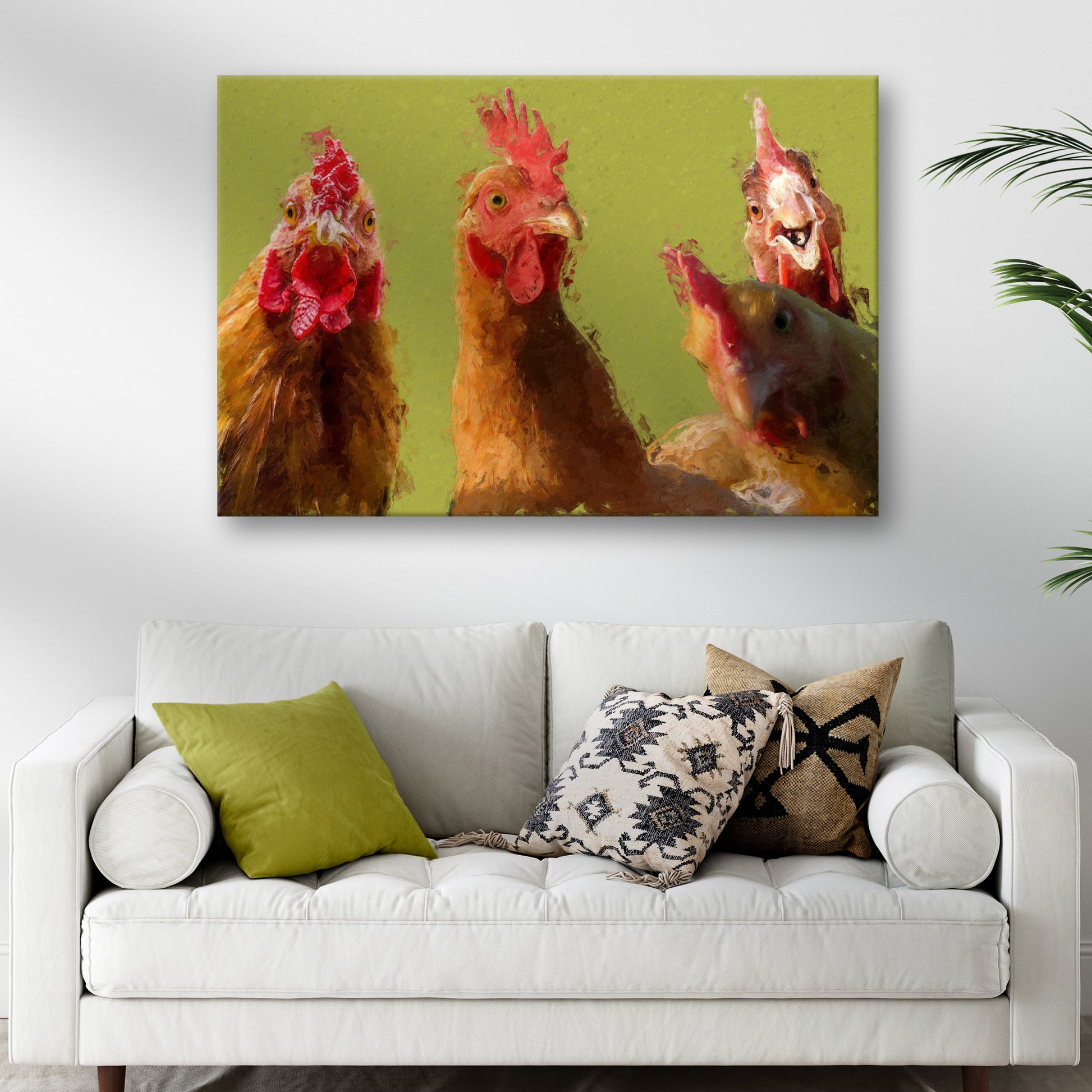 Curious Chicken Rooster Canvas Wall Art Style 2 - Image by Tailored Canvases