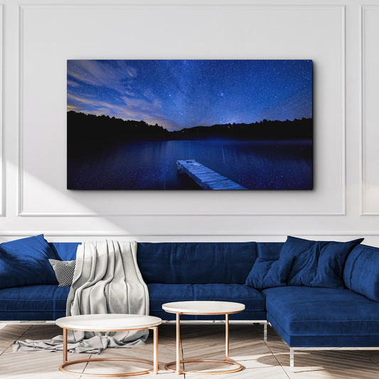 Blue Starry Night Lake Forest Canvas Wall Art - Image by Tailored Canvases