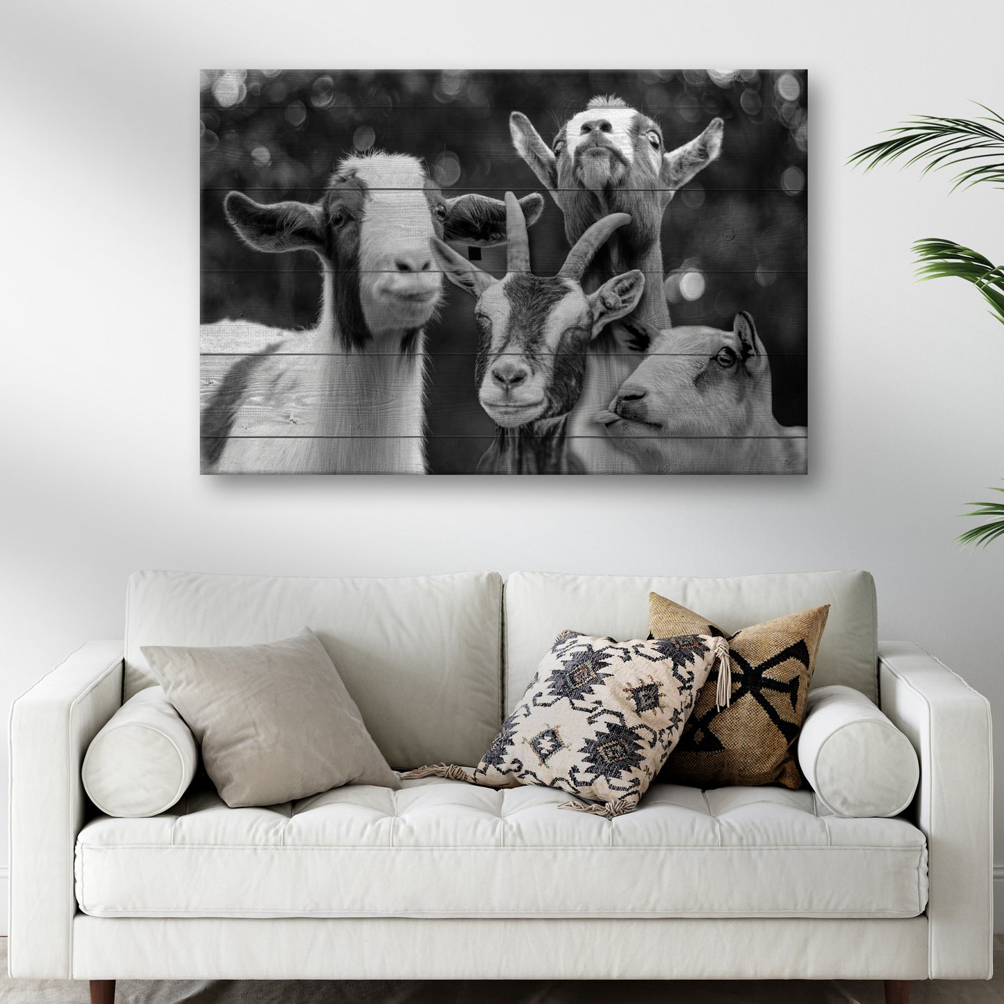 Cheerful Goats Canvas Wall Art Style 2 - Image by Tailored Canvases