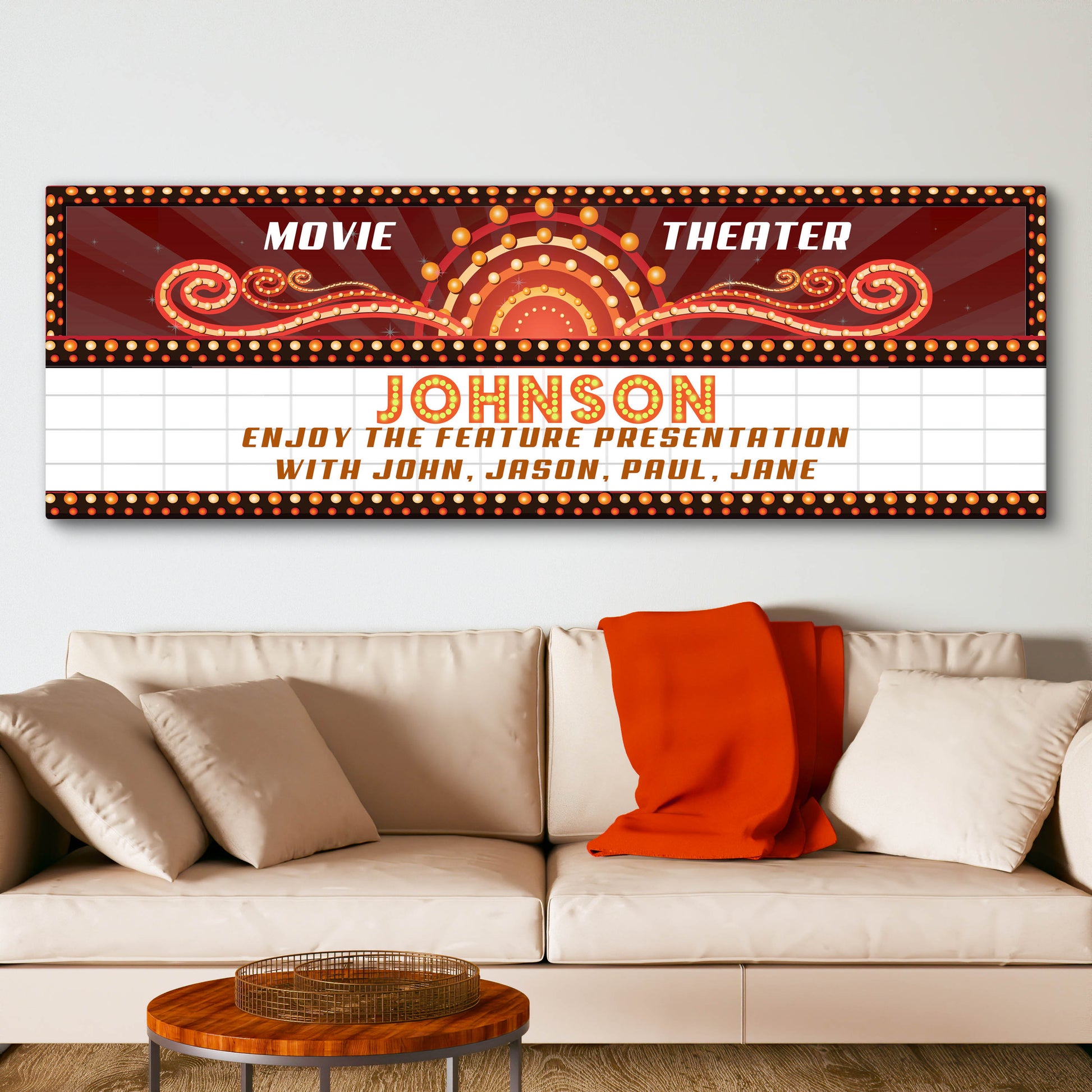 Family Movie Theater Sign Style 2 - Image by Tailored Canvases